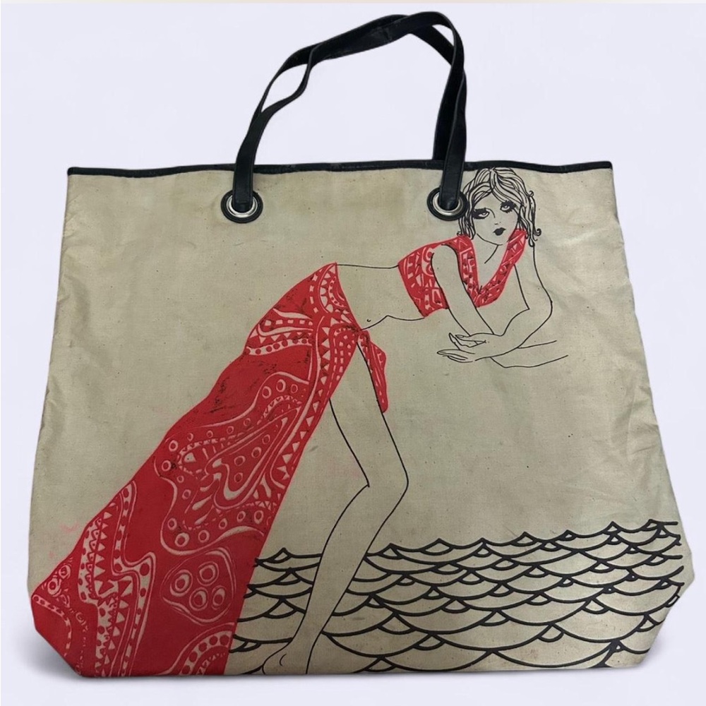 Stylish Red and Black Tote Bag